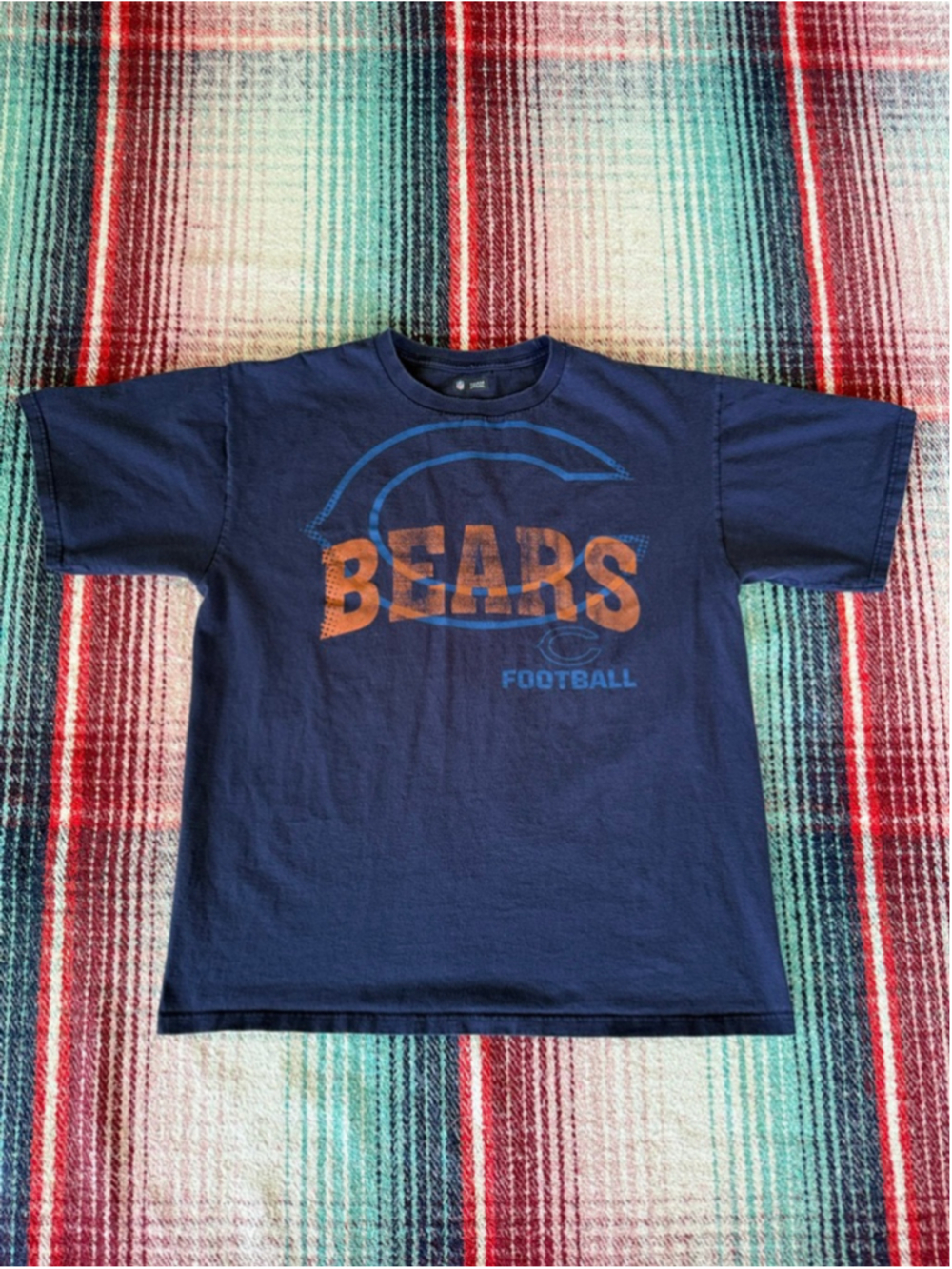 Vintage NFL Team Apparel Navy Blue Chicago Bears Short Sleeve Tee XL
